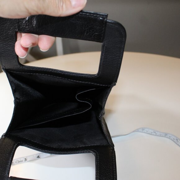 Wine Tote COLE HAAN Fine Black Leather 2X bottles magnetic close double handles - Picture 7 of 12